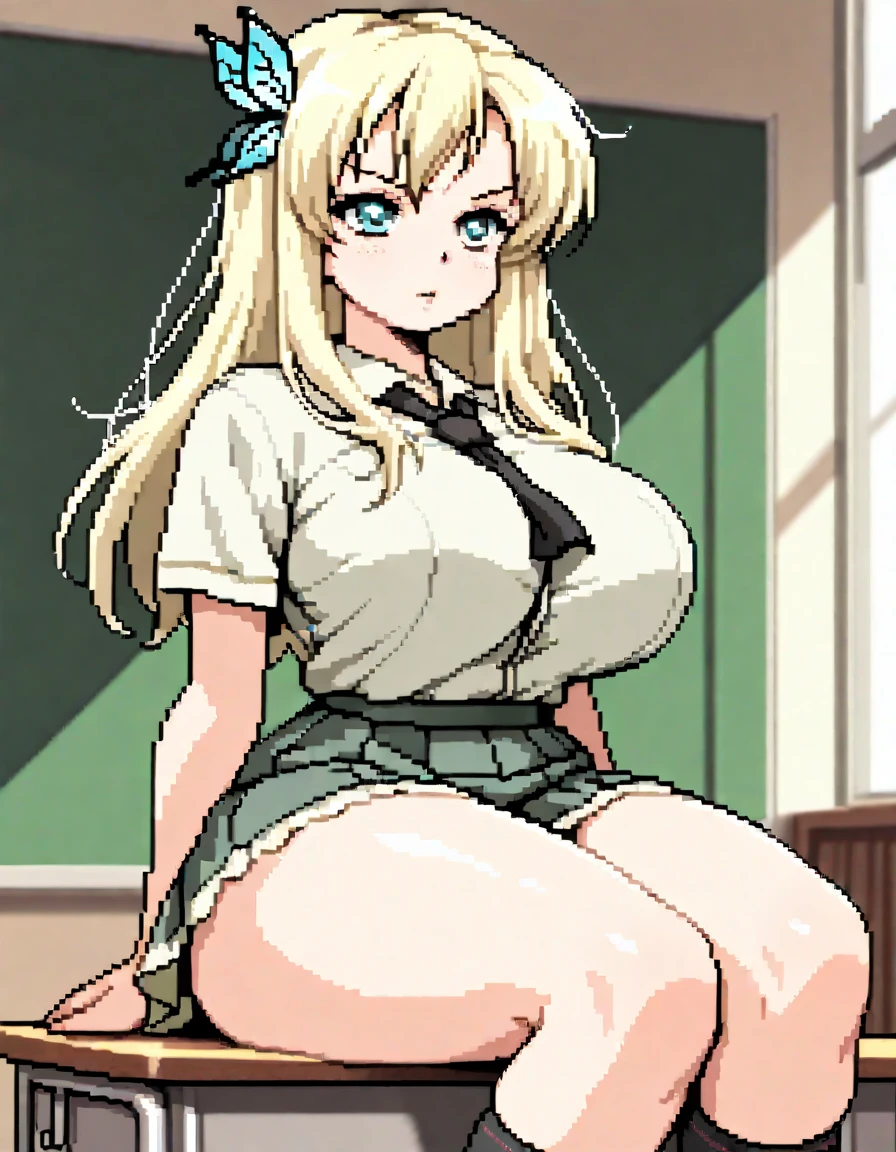 enome 1girl, long hair, breasts, blush, smile, blonde hair, large breasts, grass,, ((nude)), (masterpiece:1.2), (best quality), (ultra detailed), (8k, 4k, intricate),(full-body-shot:1), (85mm),light particles, lighting, (highly detailed:1.2),(detailed face:1.2), (gradients), nfsw, colorful,(detailed eyes:1.2)(detailed background),detailed landscape, (dynamic angle:1.2), (dynamic pose:1.2), (rule of third_composition:1.3), (Line of action:1.2), (nipples), (pussy), busty, (squat pose), penis on pussy,