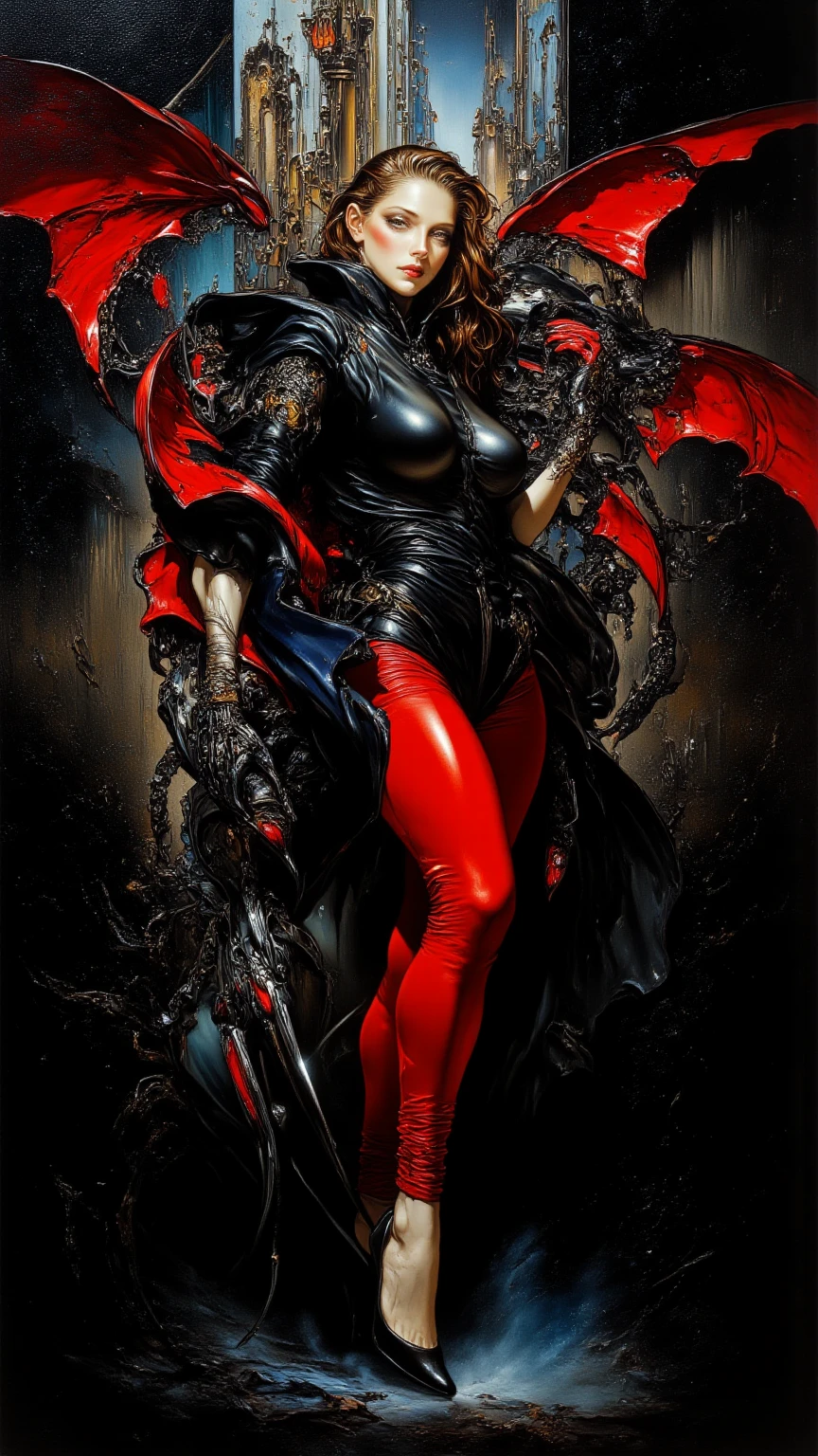 Storyboard, masterpiece, highest quality, dragonlady queen, perfect demoness, long legs, legs spread wide open, hourglass figure, curvy hips, bright red glowing eyes, detailed eyes (1.4), scars on face, villainous expression, flaming skin body with bioluminescent glowing pattern, ready for battle, blurred stormy background, dark atmosphere, lighting in background,full body,