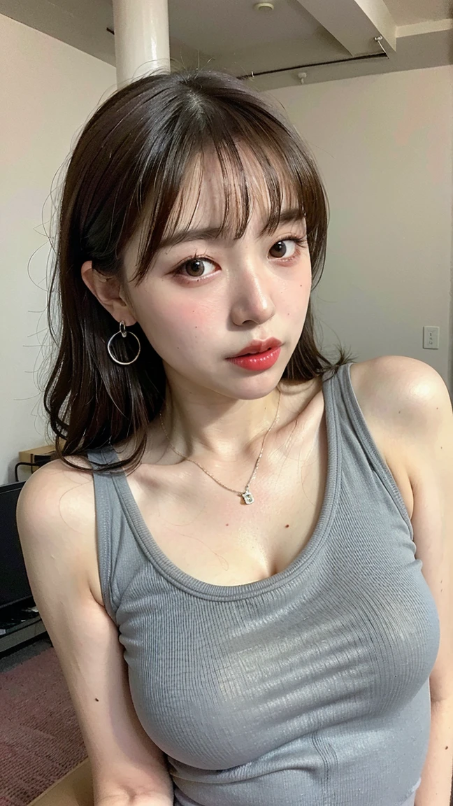 (Realistic:1.3、Ultra HD、Ultra-high resolution、8k、Japanese Housewife、At work、In the bedroom、bed)、((Looking into the camera:1.8))、(Extremely realistic skin texture:1.4)、(Realistic:1.3)、short hair、(Embarrassed look:1.6)、(blonde:1.1)、(40-year-old woman、Mature Woman)、Ponytail hairstyle、(Raise both arms to show your armpits:1.3)、(Armpit close-up:1.55)、(Shooting from the side:1.2)、necklace、Earrings