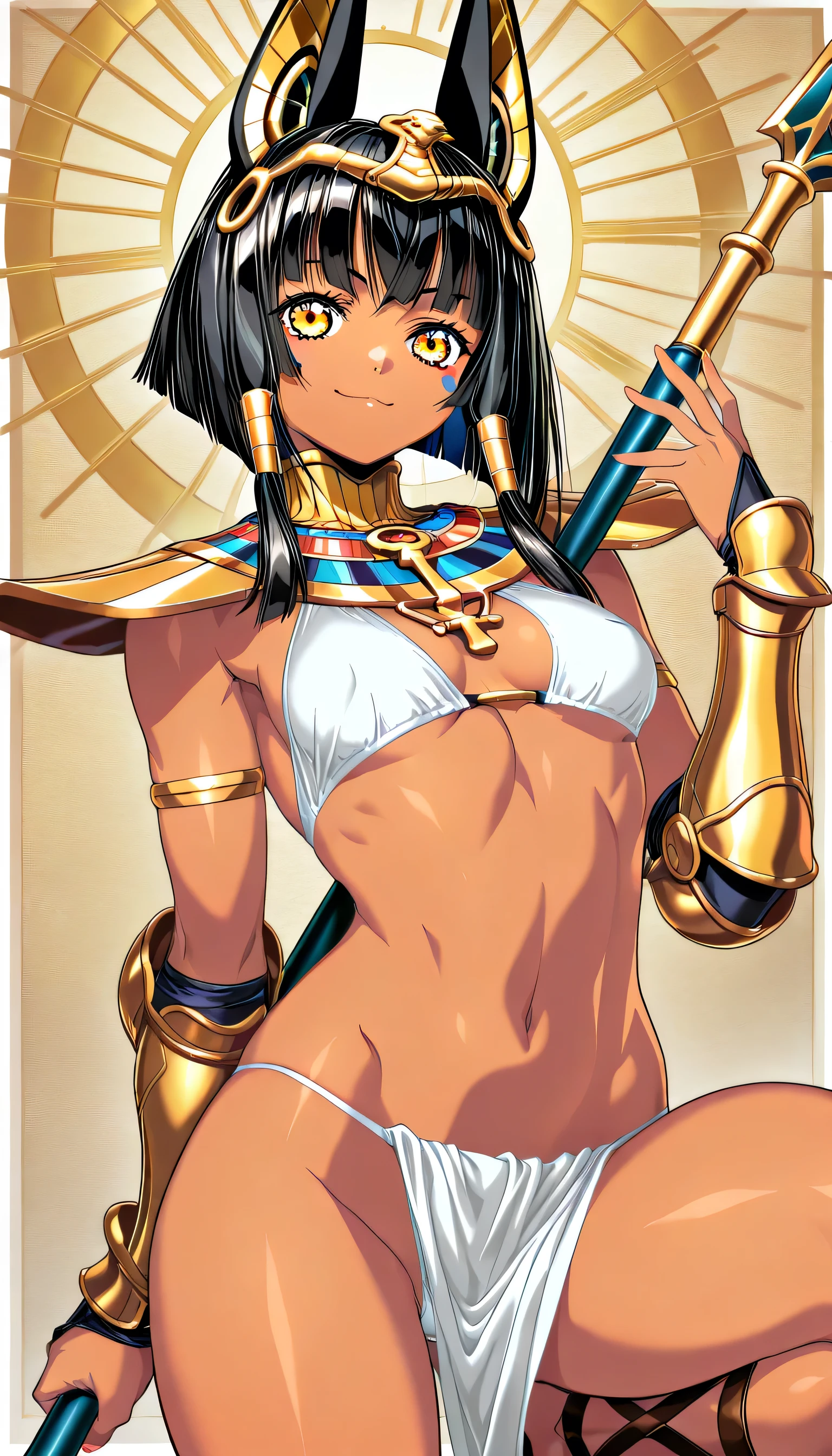 Anhka is happy and she is showing her  