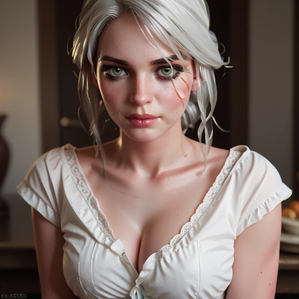 (Extreme Detail CG Unity 8K wallpaper, masterpiece, highest quality), (Exquisite lighting and shadow, highly dramatic picture, Cinematic lens effect), a girl in a white Spider-Man costume, silver gray hair color, from the Spider-Man parallel universe, Wenger, Marvel, Spider-Man, sitting on the couch, dynamic pose), (excellent detail, excellent lighting, wide angle), (excellent rendering, enough to stand out in its class), focus on white Spider-Man costumes, complex spider textures