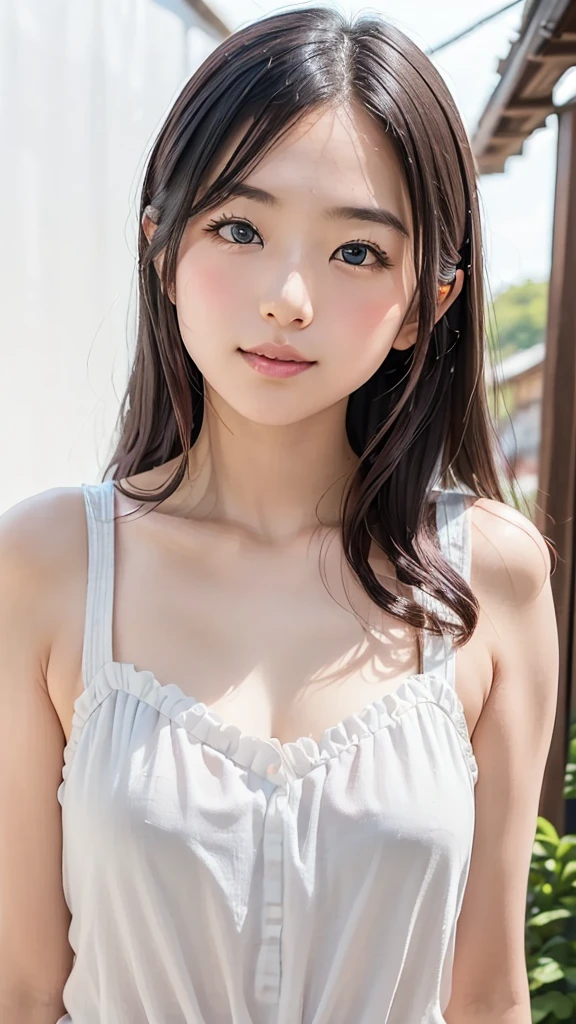 ((Perfect description:1.3)、(Complete Hand:1.3)、(Face it head on)、Realistic、RAW Photos、Tabletop、highest quality、High resolution、Delicate and beautiful、A perfect smile、Beautiful details、Fair skin、Real Humans、((Thin legs))、(Black Hair):1.2), 8k, Fully nude 11 year old girl, 85mm,公式AR RAW Photos, Super slim slender beautiful girl、Lower body nude、Expose the lower body、Sit with your legs wide apart、Show your crotch