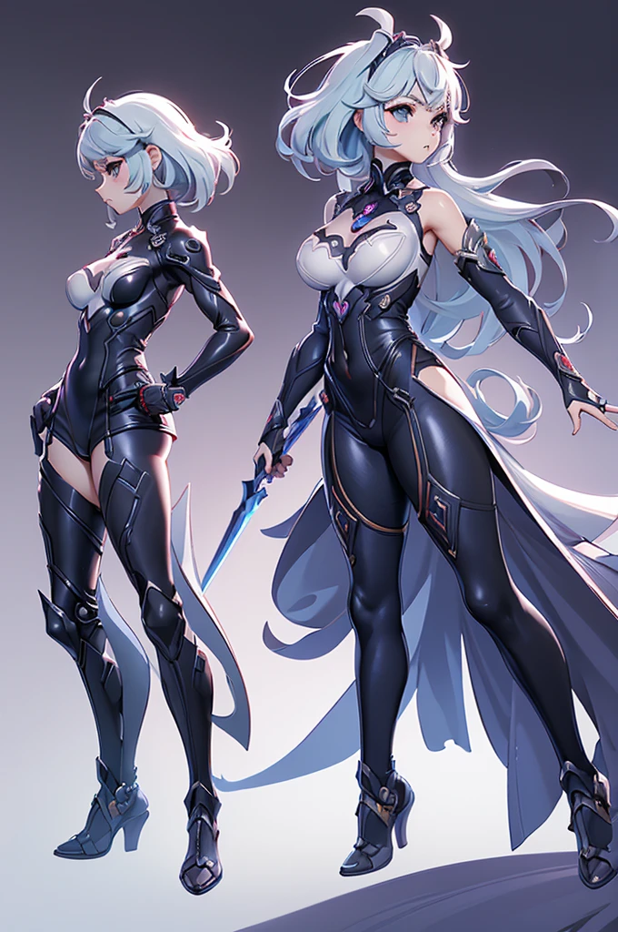 Cyberpunk edgerunners, 1 Girl, Lucy (Cyberpunk), 裸Off-shoulder膀, blue eyes, breast, Tights, Looking at the audience, medium breast, Off-shoulder夹克, Off-shoulder, Red Eyeliner, short hair, sleeveless turtleneck Tights, Solitary, turtleneck Tights, White hair, ((masterpiece)) (best quality, masterpiece)