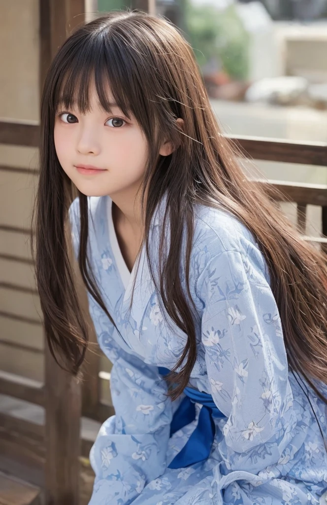 boy、long hair、gray hair、blue eyes、Hanfu、Chinese style