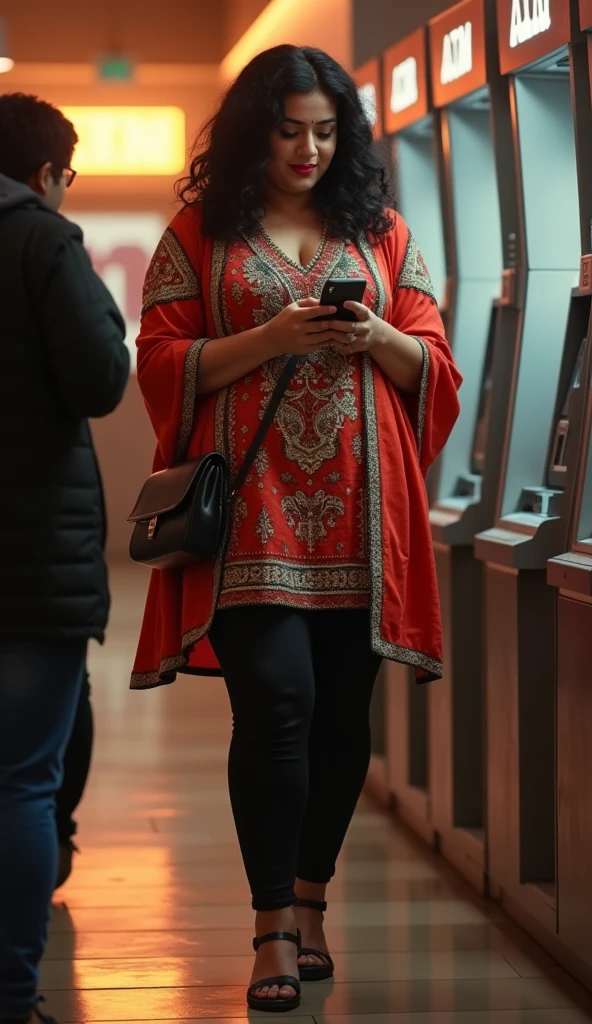 nsfw, big breast and more visible through blue saree, walking mid night in New York downtown