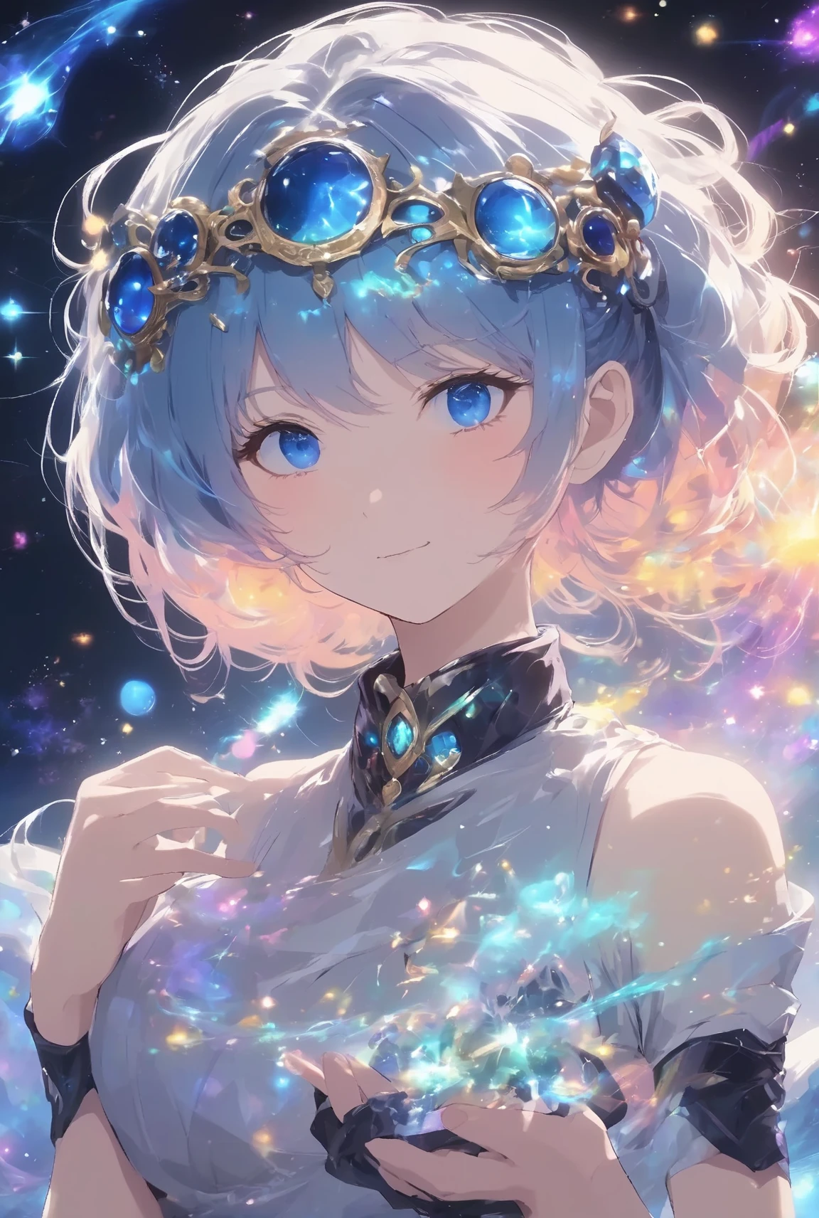(((masterpiece, best quality, 8k resolution, sharp focus, Intricate details, beautiful girl, glowing eyes, Face Golden Ratio, otherworldly liquid, watercolor, ((Pastel)), Bright colors, whimsical, Multifaceted, focus sharp, very high resolution, fine detail, fantasy princess outfit sexy ball, ((round eyes)), iridescent bubbles, castle landscape in the background)