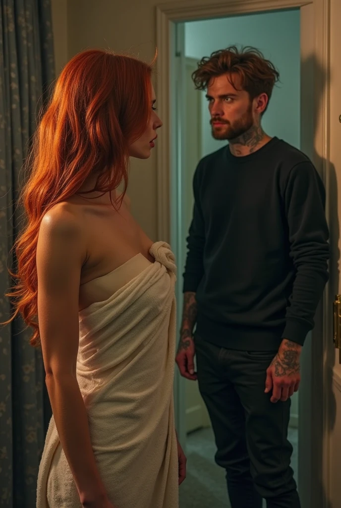 A man and a woman go to a motel. They go into the motel and are naked. No, not underwear, but naked.