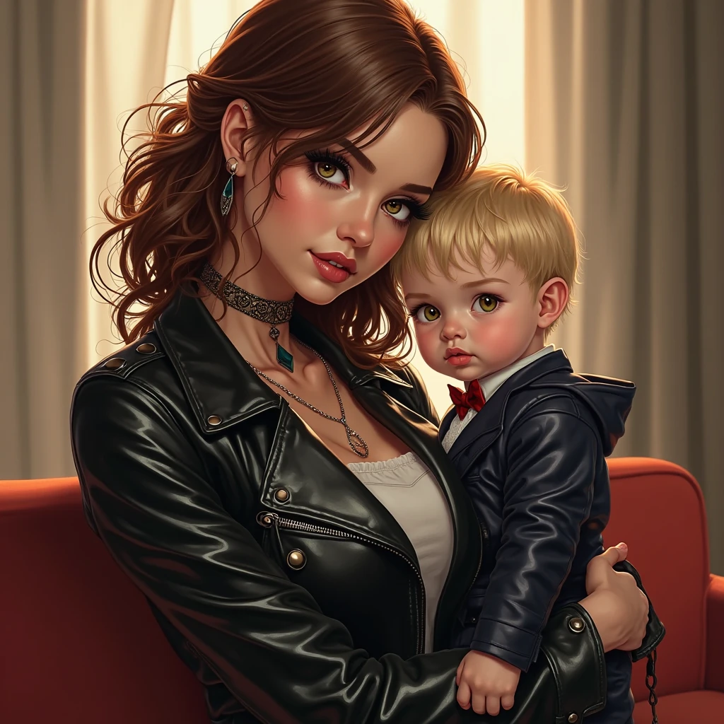 sexy Milf doctor  and BOY photo, tall sexy naked Milf dentist seducing small nine years old boy student (best quality, masterpiece, official art, highres:1.2), extremely detailed CG unity 8k wallpaper, photo realistic, ultra detailed, one topless MILF dentist with young boy at consultory, topless Dentist lady seducing boy at consultory , long hair, brown hair, prefect face, brown eyes, (huge breasts:1.2), , open shirt uniform tits exposed, skirt, pencil skirt, choker, bracelet, earrings, looking at boy, portrait shot, sexy MILF having  with small male student, boy touching lactating breast of Milf