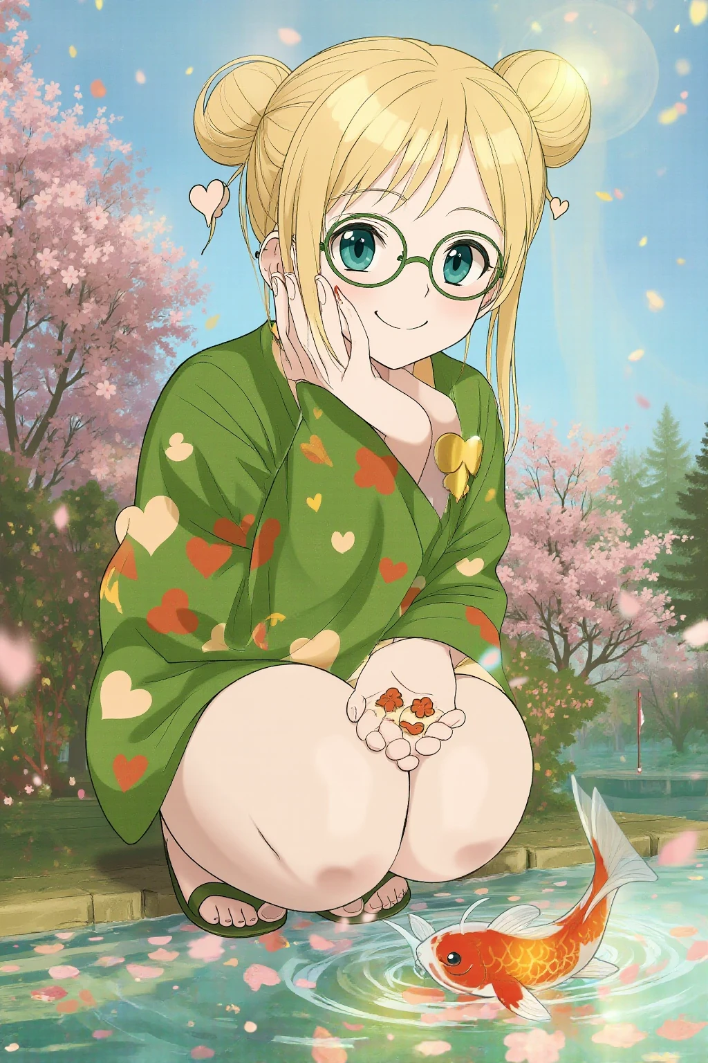 (X-ray vision:1.1), 1 chica, solo, de pie, pezones, kimono, al aire libre, pechos grandes, orejas de zorro, obi, faja, ropa japonesa, parte superior del cuerpo, (Vista de gafas:1.2), escote, mangas largas, mangas anchas, brazos a los costados, flor del pelo, adorno para el pelo,
