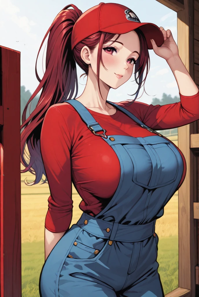 ((masterpiece)), (best quality),, official art, extremely detailed CG unity 8k wallpaper, highly detailed, shiny skin, Depth of field, vivid color,, 1girl, (curvy:1.0), (full body:0.8), girl wearing dungarees, sexy , portrait sophie mudd, casual pose, gorgeous young model, cute young woman, a beautiful -aged girl, very pretty model, young , cute young girl, beautiful young girl, beautiful model, shorter red hair, light hair, shiny hair, young and cute girl, girl, Cow Girl, Cow girl from Goblin slayer anime, Goblin Slayer anime, anime, looking at me, wild pose, sexy pose, maybe working on farm, trying to feed animals, and working around farm
