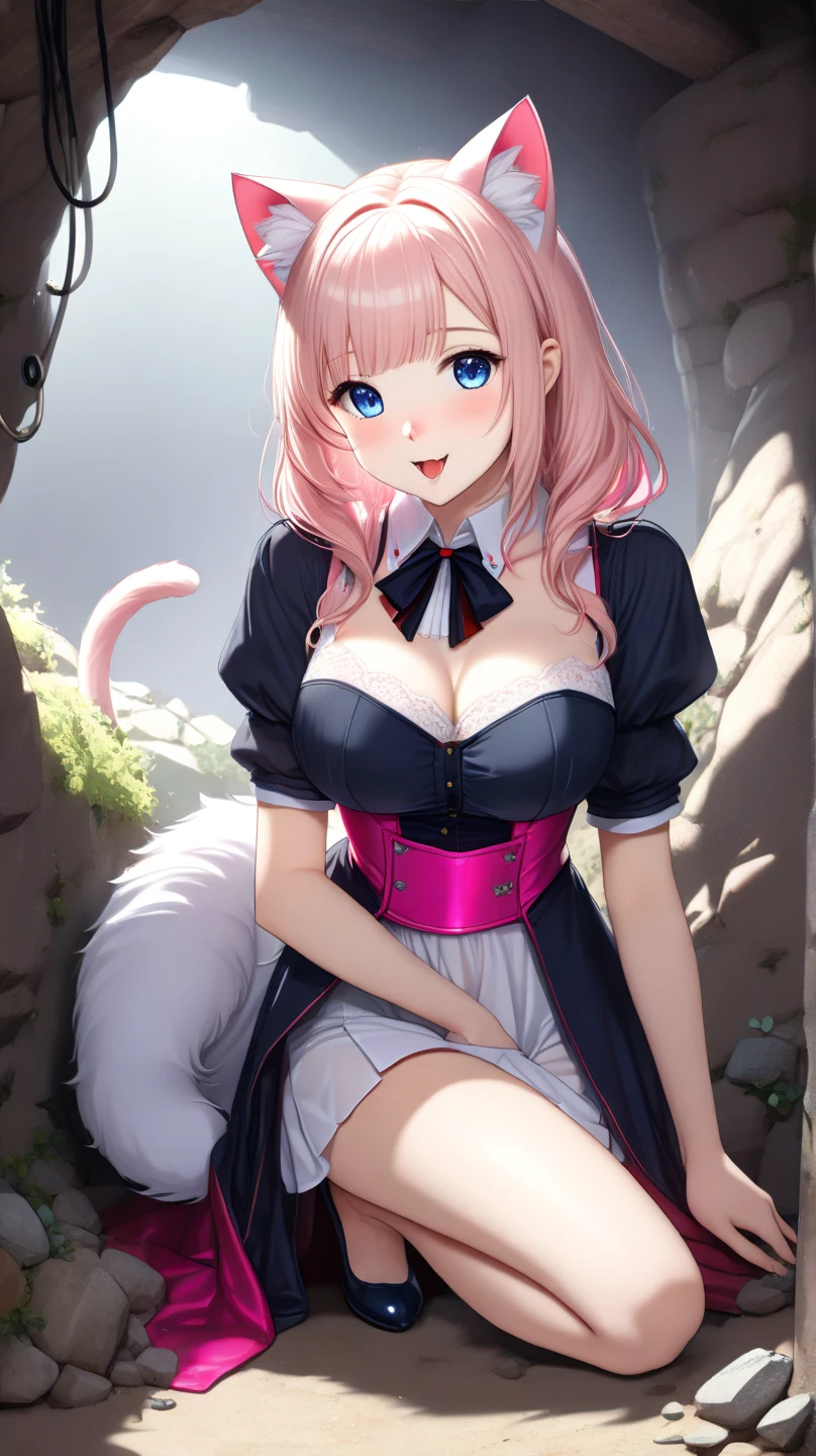 Furry, breast, pink, gorgeous dress,(1girl)