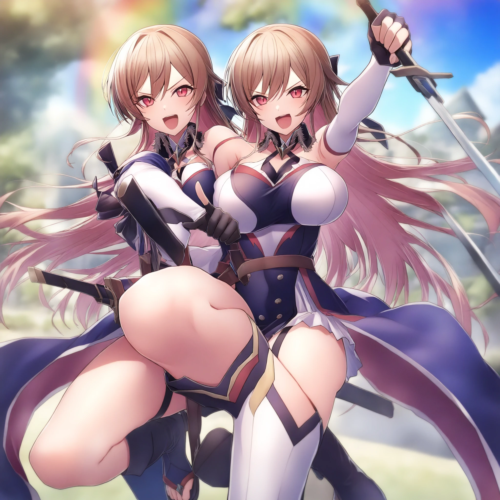 {{{nsfw:1.5}}},mature woman,princess,beautiful eyes,warrior,armor,white armor,blonde hair,long hair,hairband,side bang,breastplate,pleated skirt,white skirt,leotard,white leotard,cameltoe,1 girl,multipul boys,hetero,nose blush,open mouth,cry,embrrassed,love juice,slim body,small breast,sweat,restrained,arms behind head,arms up,defeat,bdsm,cowboy shot,from below ,handcuffs,shackles,indoor,wooden_horse,rub crotch,torture,goblin,ugly goblin,pervert goblin,surrounded by goblins,cum on body