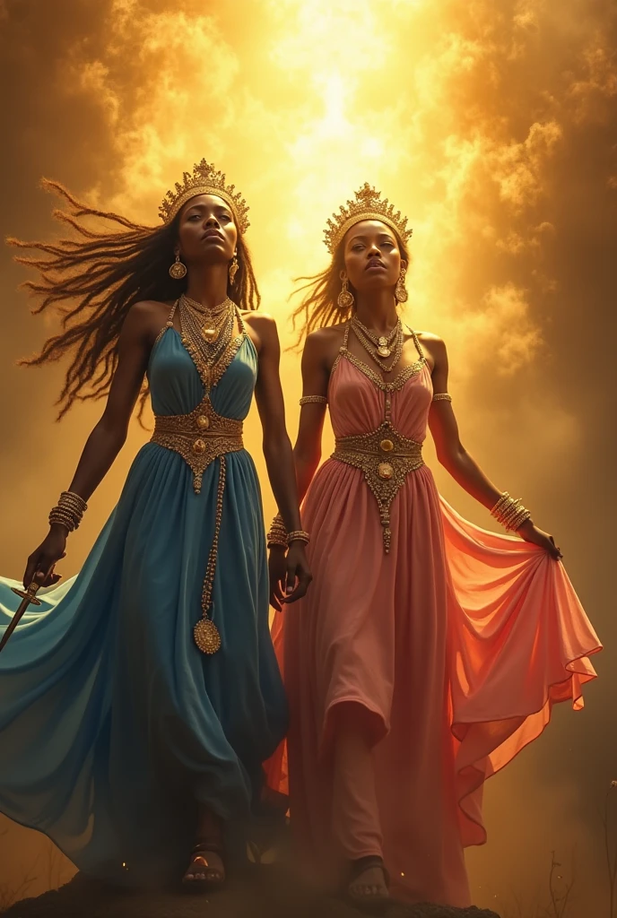 1 girl, dressed in hufflepuff costume, stand, wide hips, full body woman, t pose, stand, standing, stand, one female stand, one female standing, one, full body, girl single full body, (big boobs), (((full body))), (thick thighs), ((wide hips)), ((((slim waist)))), tribal armor, costumed with feathers and feathers on head, stunning african princess, aztec warrior goddess, aztec princess portrait, african queen, epic 3d oshun, aztec queen,two different poses, Highly detailed face and skin texture, big green eyes, juicy lips, bimbo lips, brown skin, (curly red afro hair), detailed eyes, double eyelids, curly black afro hair, gold metal cyberpunk ribbons, metal necklace, futuristic gold metal, gold jewelry on wet body, wet skin, full body.