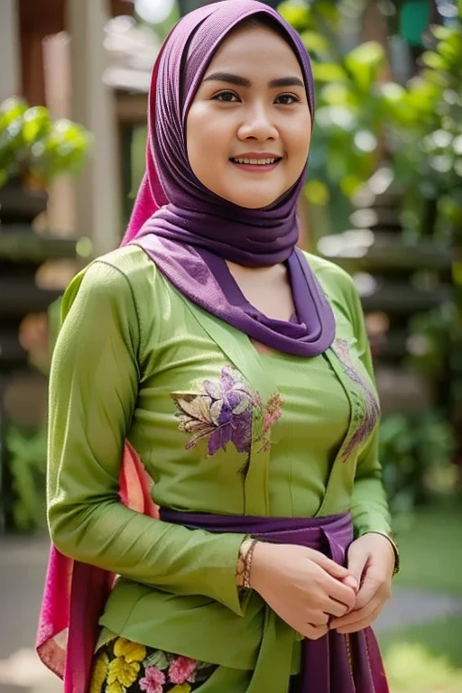 (best quality,4k,8k,highres,masterpiece:1.2),ultra-detailed,(realistic,photorealistic,photo-realistic:1.37),vivid colors,HDR,studio lighting,physically-based rendering
A beauty naked Malay woman with hijab on the village, (beautiful detailed eyes:1.1), (beautiful detailed lips:1.1), long eyelashes, (chubby cheeks:1.1), (curly silky hair:1.1), (olive skin:1.1), (delicate hands:1.1), (fair complexion:1.1), (traditional Malay clothing:1.1), (eye-catching hijab:1.1), (colorful pattern:1.1), (loose fitting outfit:1.1), (engaging smile:1.1), (subtle makeup:1.1), (pleasant facial expression:1.1), in a peaceful village environment.
(extraordinary landscape:1.1), (lush green fields:1.1), (beautiful exotic flowers:1.1), tall palm trees, (sunset over the horizon:1.1), (tranquil river flowing:1.1), (traditional wooden house:1.1), (friendly villagers in the background:1.1), (glimpse of local culture:1.1), warm lighting illuminating the scene.
The artwork should have a (painting-like medium:1.3), resembling (oil paintings:1.1) and (watercolor:1.1) techniques, giving it a (soft and dreamy atmosphere:1.1), (blending colors smoothly and delicately:1.1).
UHD detail is essential, highlighting (intricate patterns on the hijab:1.1), (precise brushstrokes on the skin:1.1), (soft textures of the vegetation:1.1), and (fine details of the surrounding environment:1.1).
Capture the (serene ambiance:1.1), where the woman embraces her natural beauty with confidence, representing the (cultural diversity:1.1) of the Malay community. The colors should be vibrant and harmonious, showcasing the richness of the woman's heritage. The lighting should enhance the enchanting atmosphere of the village.
Let the artwork reflect the deep appreciation of the beauty of diversity.