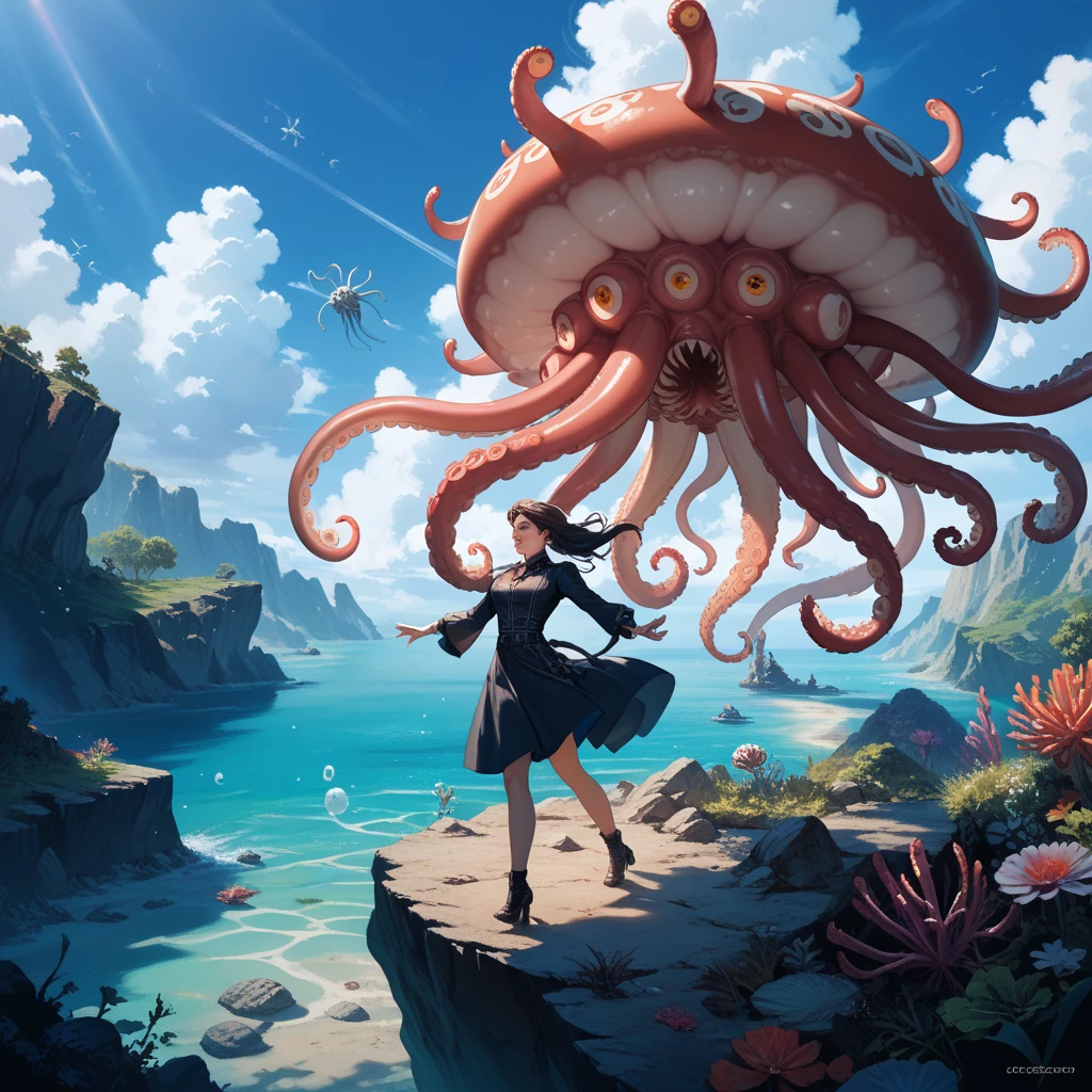 (((tentacles))),(((beach))),(((sunset)))