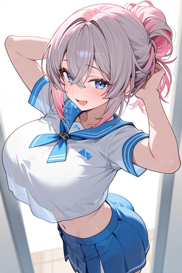 maleの子、male&#39;Daughter of、Looks like a girl、big breasts、big breasts、gray hair、blue eyes、Shota、primary school student、Are you okay、cute smile、he is short、