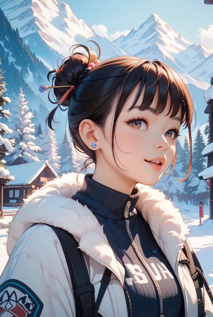 (masterpiece、Highest quality、Highest quality、Official Art、Beautiful and beautiful:1.2)、(One personのAdult women:1.3)、Bobcut、Moderate bust、Black Hair、Snow Scene、Snow powder、Smiling face close-up、Glossy Lips、Shining Eyes、The snow queen、White Armor、Cosplay、(Real、High resolution)、(One personのAdult women)、The snow queen、Close-up eyes、Adult women、(Highest quality)、(Tabletop)、(One personのAdult women)、One person、美しいAdult women、Perfect Face、dream-like、Very detailed airbrush art((Surreal))、Volumetric Lighting、(Highest quality)、Super detailed、(Structure of movement:1.4)、Very complex and colorful details、(Bright lighting)、moving composition、Ray Tracing、The mirror reflects light、Shallow depth of field、Super detailed、Exposure Blending、Her eyes shine deeply pink、Snow falling in the background、