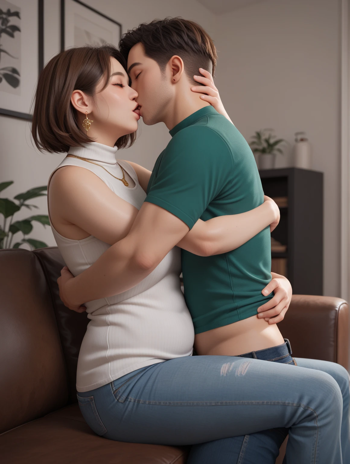 realisic、mastaer piece、、最好质量、Hi-Def、２People only、from frontal、((from frontal_Sitting_Blonde 16-year-old girl grabbing the hem of skirt while screaming while being hugged by a middle-aged man))、(((Hugging a girl from behind、Middle aged man grabbing shirt)))、(((screeming)))、(((Wrinkles between the eyebrows)))、(((Sitting)))、lying on be、Buttoned shirt、Pretz skirt、Disheveled shirt halfway off、Hands gripping shirts、roll up the skirt、Twisted skirt、(Burning body)、horryfing、feeling of disgust、tousled hair、(red tide)、panties、a blond、(((Camel toes)))、Rough breath、150cm,length hair、Skin wet with sweat、softlight、(Navy blue_skirts)