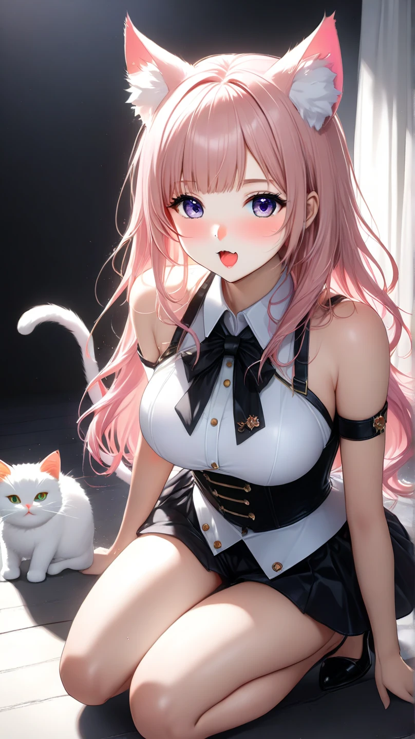 #nai drawing{1girl}, {artist:rella}, {artist:ask(askzy)},close shot, {artist:ningen_mame},{artist:ciloranko}, {artist:rei(sanbonzakura)},white headphones, pink eyes, blonde hair,long hair,two up side,{pink wall},{{Live room}}, {{{{otaku}}}},{{cuoli, {{{{{vtuber}}}}}, best face details, best light and shadow effects,{sexy clotheest quality, amazing quality, very aesthetic, absurdres, masterpiece, best quality, amazing quality, very aesthetic, absurdres, masterpiece,{sittng front the computer},cat dolls,blush