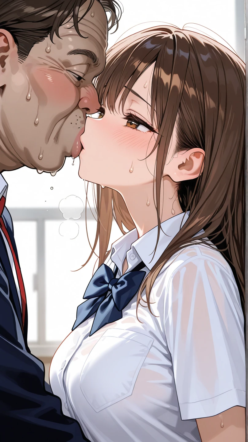 Misaka Mikoto、Beautiful woman、Very thick thighs、Acme Face、Best image quality、High resolution、masterpiece、super high quality、Thick pubic hair、Screaming orgasm face、striped panties、Striped bra、Very big ass、Very large breasts 、Blushing、4K quality、Blushing、Cry of ecstasy、Wearing black knee socks、Sweaty all over、Heavy breathing、Cowboy Shot、Shaking breasts、上下にShaking breasts、Penis sheath、Cowboy Shot、Have sex with a man、Multiple menに囲まれている、Multiple men、{Highest quality}, {so beautiful}, {Very detailed}, {Best illustrations}, Browsing Caution, girl, Blowjob, penis