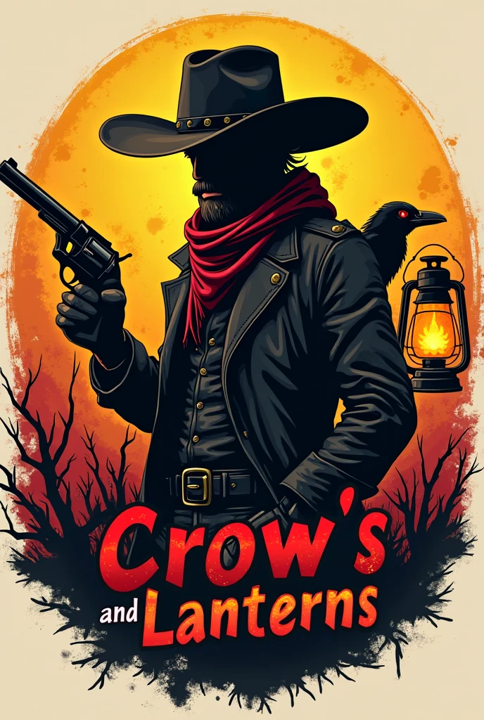 Not very detailed logo of a vulture skull wearing a cowboy hat