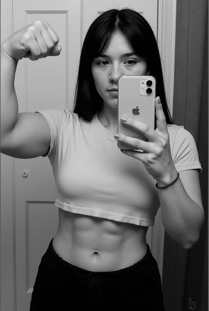 Sexy girl huge breasts with abs