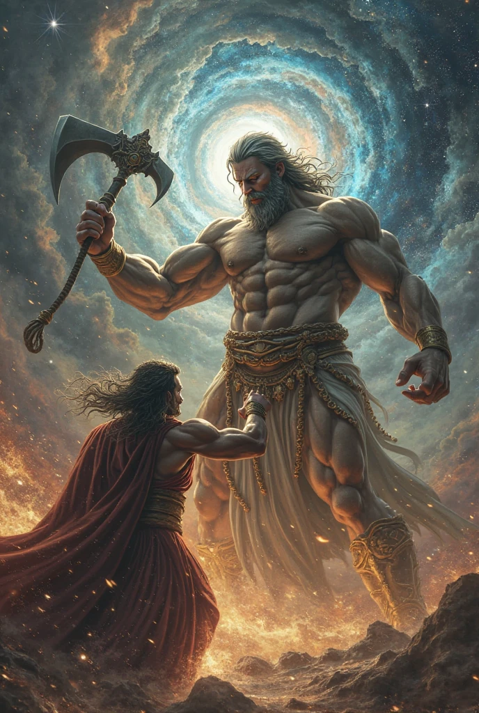 a close up of a statue of a man on a man on a horse, epic scene of zeus, furious god zeus, zbrush 3 d render, arnold and zbrush, featured on zbrush central, made in zbrush, zbrush art, sculpted in zbrush, zbrushcentral, cgi clay sculpture, rendered in zbrush, made with zbrush