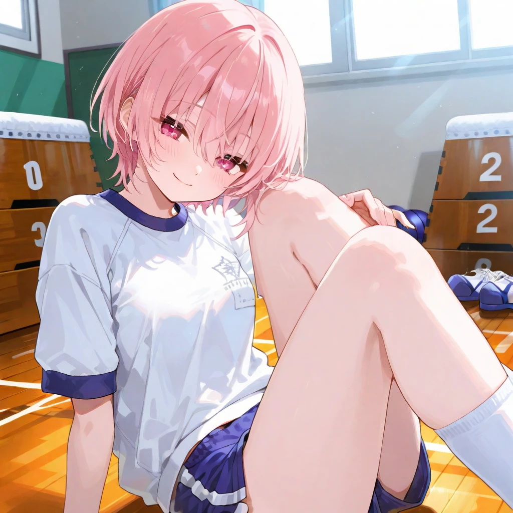 8k,Highest,quality,(highest quality:1.1), (masterpiece:1.4), (Confused:1.0), 
1 person, Deviluke Type, hair ornaments, Bobcut, Short Hair Pink Hair, Purple eyes, Center of chest,((School Swimsuit)), Her Room, (blush:1.2), smile,（Perfect Fingers）,Squat,Spread your legs ,ass pov,Heavy breathing,mesugaki,masterbation,pussy line,

