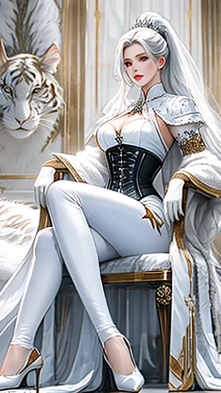 Kizi，sensual breasts，No cloth，Cat ears，Cat's paw gloves，dog collar，barechested，，，stocklings，，，Squat to the toilet with your legs open，Naked，Reveals large areas of snow-white skin，，，White fully transparent liquid tulle，no underwares，with no underpants，Smooth crotch，Exposes large areas of skin，Open look，Plump sexy body，，Light walking map，One foot lifted to the sky，Long colorful hair