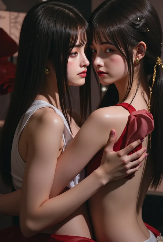 (8K), (Highest quality), (masterpiece:1.2), (Realistic), (photoRealistic:1.37), Very detailed, (kiss),1 Girl,cute、Beautiful, perfectly aligned teeth、Beautiful attention to detail, Beautiful and detailed nose, black eye、Big Breasts,Semi-shoulder cut black hair、((topless:1.6))、(skin is moisturized:1.5)、(Trance:1.5)、Cheeks are a little red、(Chest tightness:1.2)、Mysterious Beauty, Perching on the clouds, (Fantasy Illustration:1.3), Captivating Gaze, Seductive posture, The charm of another world, Mystical Sky, (Written by Luis Royo:1.2), (Yoshitaka Amano:1.1), ((moon night)), pastel colour, (Cloud Detail View:1.3), Outdoor、palace、balcony、(night、moonlight)、(Black Choker、Fur coat、Garter Stockings、Cat ear、Headband)、(Tie with rope:1.8)、(Semen is on it:1.5)、(Open your mouth:1.2)、(Spread your legs:1.2)、(Front view:0.8)、(Cowboy Shot)