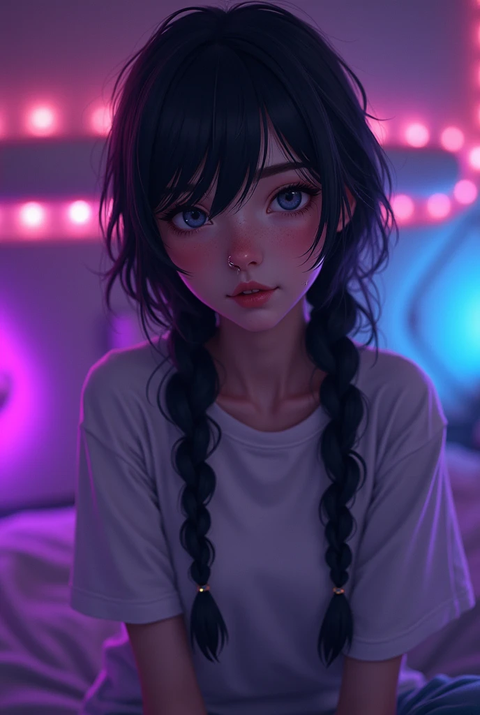 Girl playing with her self