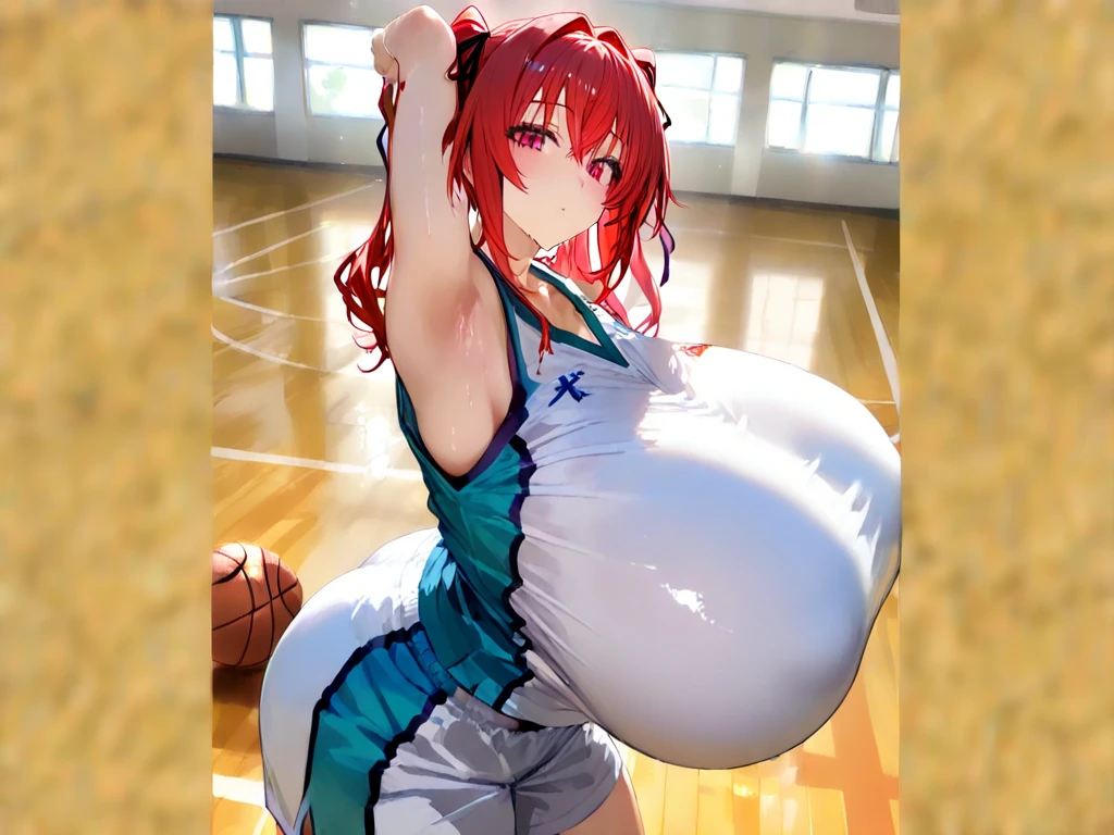 score_9, score_8_up, score_7_up, source_anime, sakimiya iruka, red hair, green eyes, one side up, medium hair, green scrunchie, hair ornament, shiny skin, rating_explicit, (large breasts:1.3), large ass, Race Queen, mini skirt, fucked silly,(tears:1.2),(sweat), steam on body, (trembling:1.3), bouncing breasts,(motion lines:1.3), (motion blur:1.3), pussy juice, Squirting, (bent over, hanging legs:1.3), Cheek bulge, stomach bulge, size difference,(troll, big man, man standing), gangbang, 2men,(vaginal penis, sex from behind, standing position, deep penetration, fellatio, deepthroat), (huge penis:1.3), (huge testicles:1.2), (cum in pussy:1.3),(excessive cum, cum inflation) ,(cum in mouth), facial, cum on hair, cum string, internal cumshot, cross-section, x-ray, multiple views, head grab, (ass grab:1.2), prison cell,(from side:1.5), cowboy shot