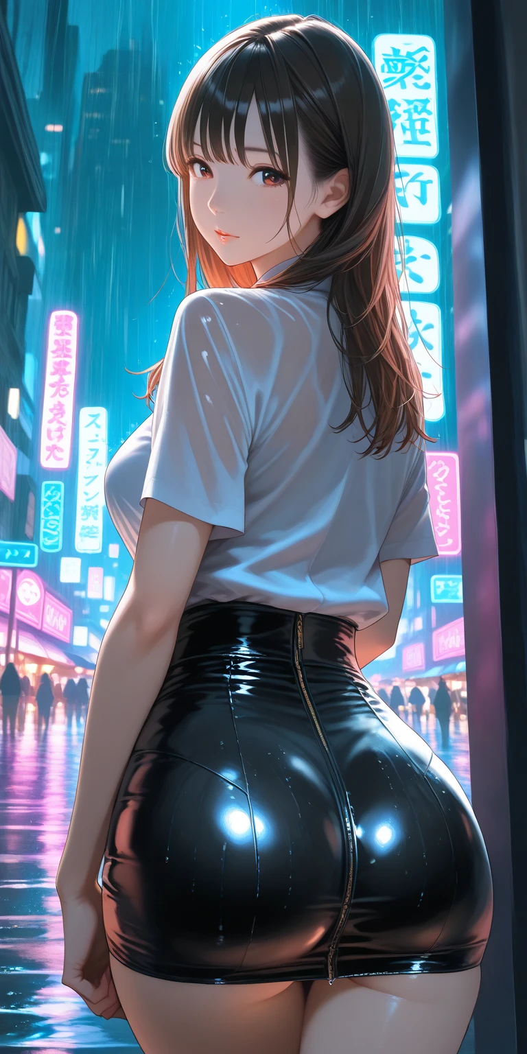 anime girl in short shorts and jacket standing next to giant robot, artwork in the style of guweiz, cyberpunk anime girl mech, trending on cgstation, guweiz, by Russell Dongjun Lu, digital cyberpunk anime art, ross tran 8 k, guweiz on artstation pixiv, girl in mecha cyber armor