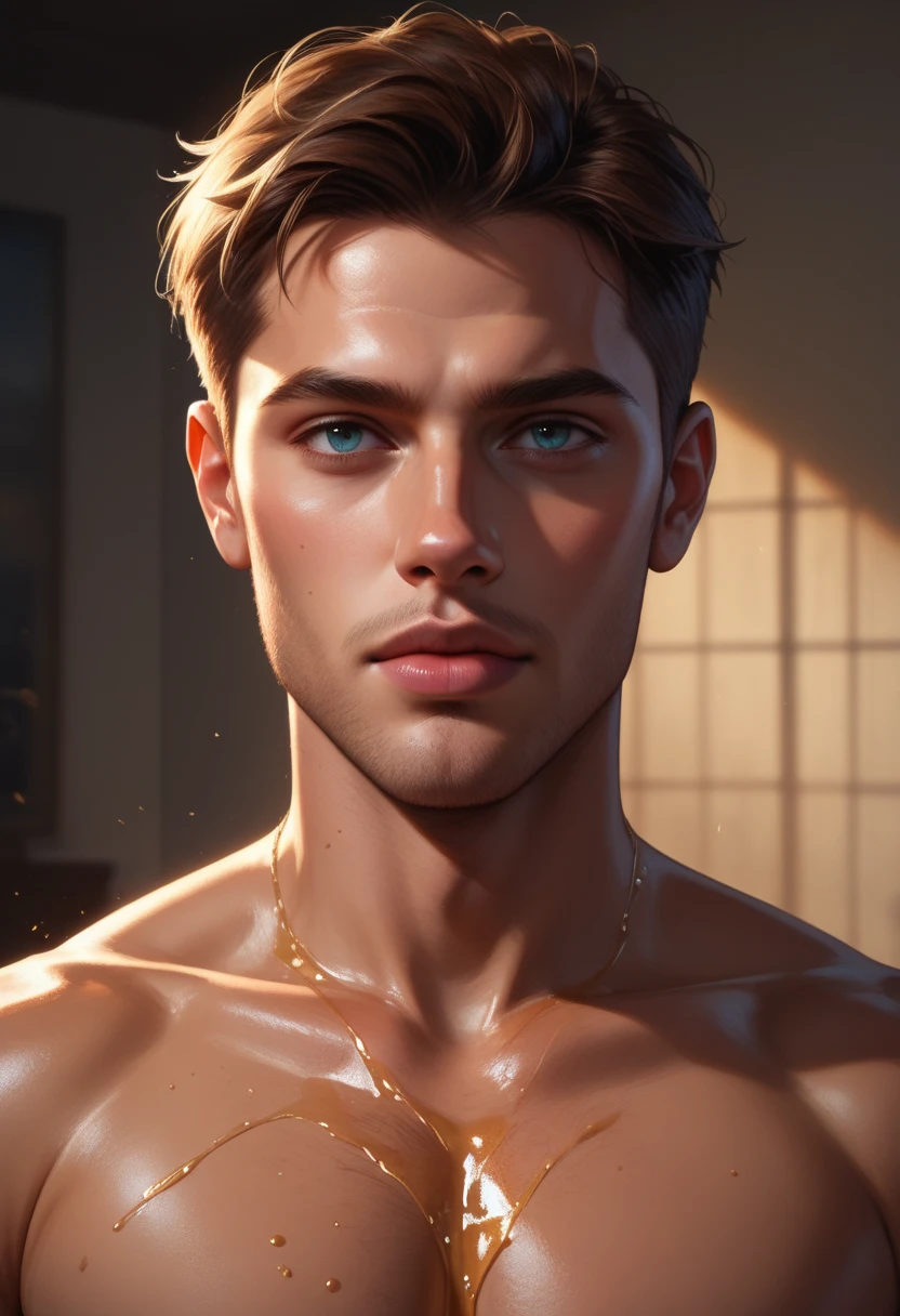 a young man wearing a diaper,beautiful detailed eyes,beautiful detailed lips,extremely detailed face,longeyelashes,shiny skin,ethereal lighting,cinematic composition,dramatic lighting,vibrant colors,photorealistic,digital art,concept art,highly detailed,8k,ultra-detailed,masterpiece,digital painting,intricate details