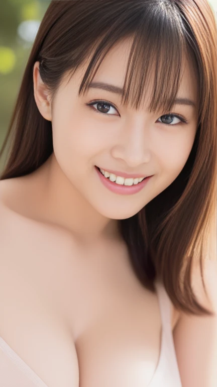 (Highest quality, 32k, High resolution, masterpiece:1.5, ), Memorable photos in abstract style, ((In a swirl of fantastic pastel colors and soft light)), Evokes a sense of calming serenity and elusive beauty, Very rich emotional expression, Have a rich imagination, Cute Japanese Girl, Full Body Shot, Hunchback, Very beautiful face, Magic big eye, A kind smile, Motherhood and generosity, Overflowing affection, ((Shiny brown hair)), Beautifully styled silky medium-long hair, Asymmetrical bangs, Hair between the eyes, transparent, soft, White skin, skinny, Neat, Thin eyebrows, double eyelid, Pale pink lips detail, ((Full nudity)), High resolutionの完璧な鎖骨, High resolutionの美しい胸元, Slender body with ample breasts, High resolutionの美しい太もも, Thin pubic hair, Beautiful Vagina,Clearly visible anus, Bedroom, Soft sunlight, Professional Lighting, Professional Photographer, Professional models,mysterious、Sit on a chair with your legs spread