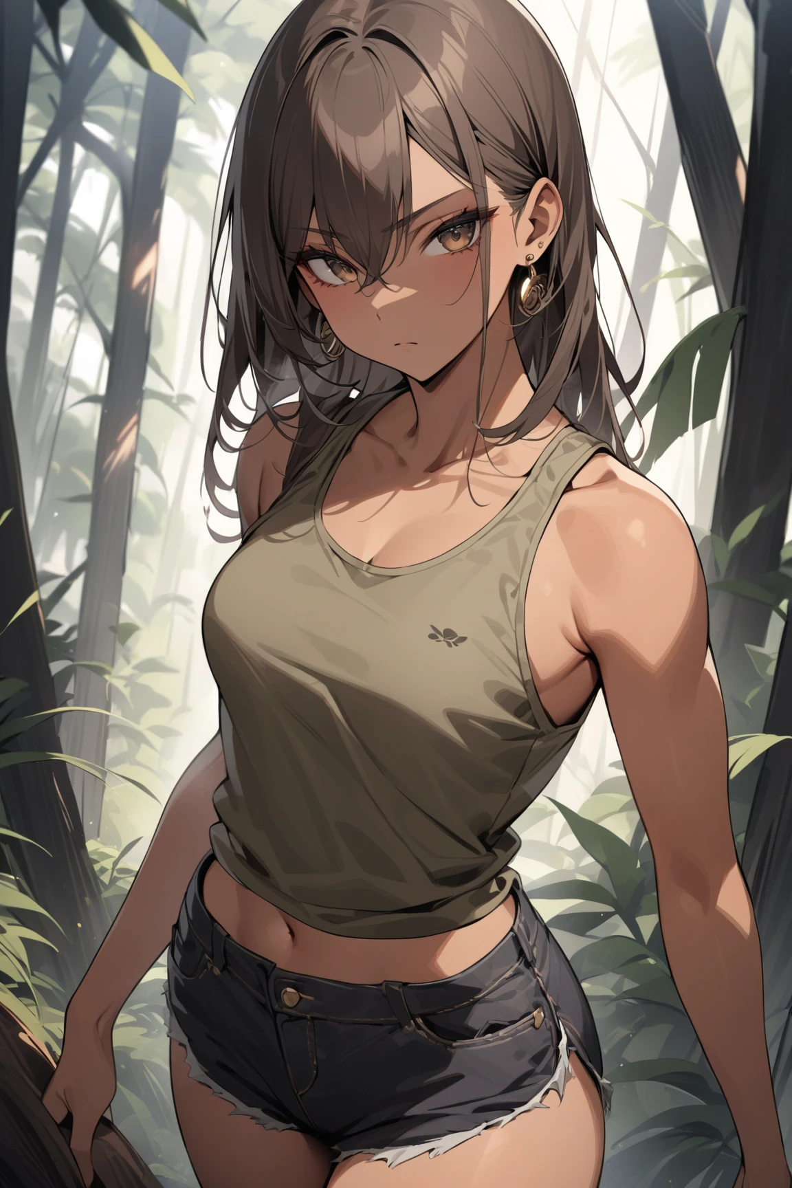 por kenket, por totesfleisch8, (por thebigslick, por silverfox5213:0.8), (por syuro:0.2),, rey-adelaida, Dos , (mejor calidad, obra maestra:1), solo, antro femenino peludo, ojos verdes, vendas para los brazos, pelo largo, Light brown hair, retrato, dedos, garras de dedo, mirando al espectador, cola felina, fuerte, muscular, Corona, (outdoor dark forest trees blurred blurred background:1.1), abdominales marcados, sin camiseta, mujer, grandes tetas, topless, sin ropa en el torso,