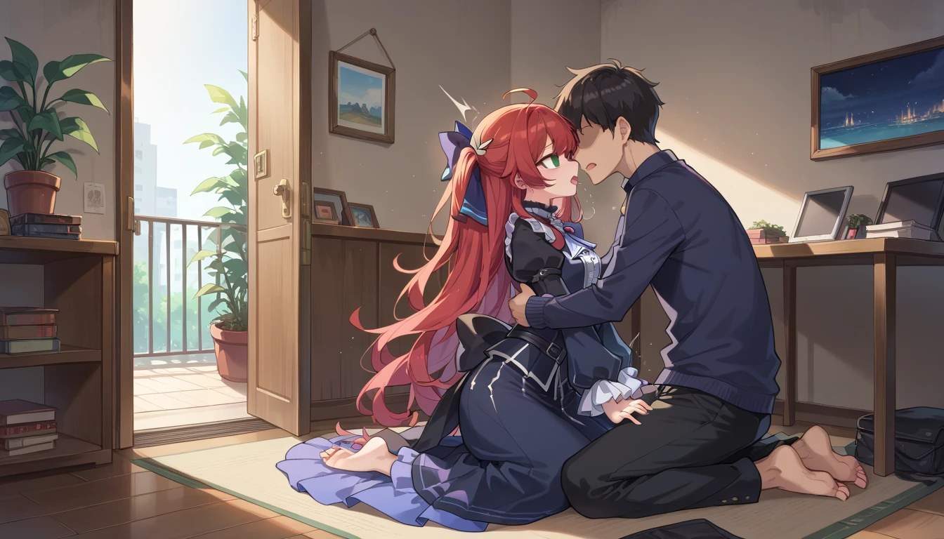Boy and girl with red hair
