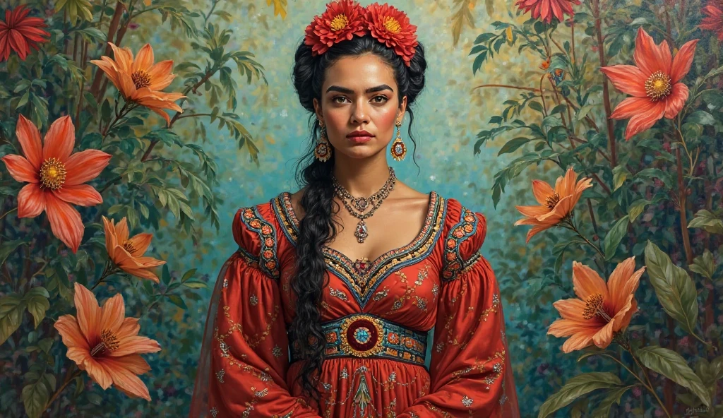 klimt in the style of Frida kahlo --auto