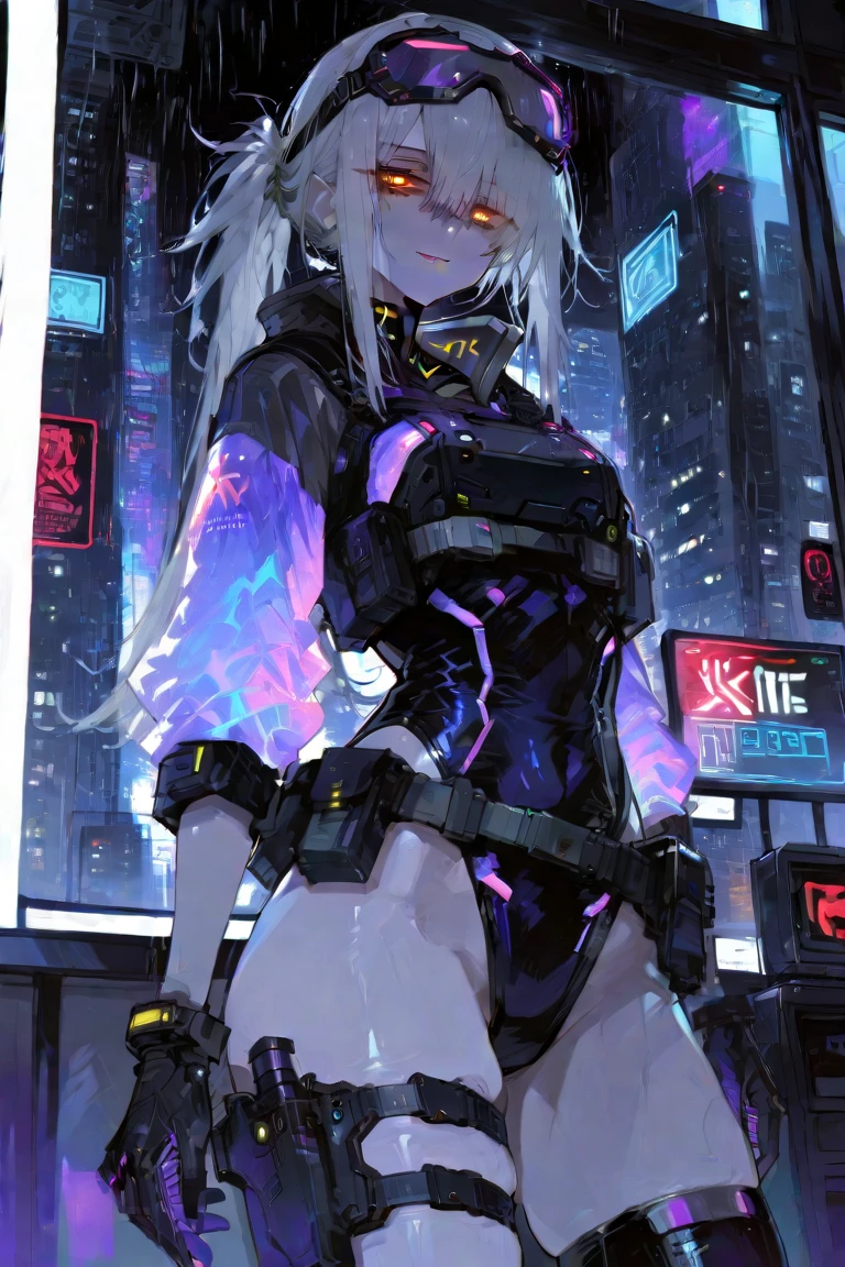 glowing eyes, colourful glowing hair, wearing sci-fi jacket, anime style, high detail, Futurism, glowing light, UHD, retina, masterpiece, ccurate, anatomically correct, textured skin, super detail, high details, high quality, award winning, best quality, highres