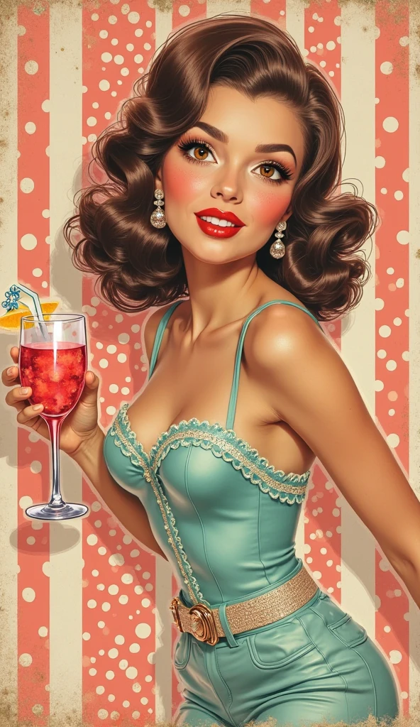 Young girl, 40s fashion appearance, in style of digital illustration, pinup art, lois van rossdraws, artstyle : ilya kuvshinov, deviantart artstation cgscosiety, stunning digital illustration, soda themed girl, beautiful retro art, jen bartel, milkshake, matte digital illustration, glossy digital painting, ((curvy body))