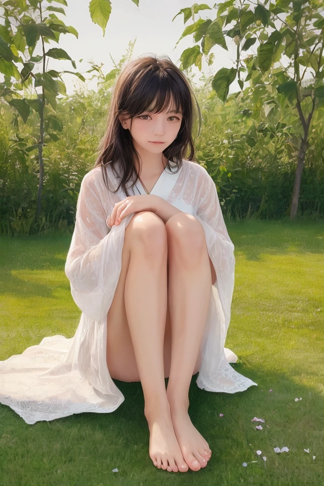 top-quality、masterpiece、超A high resolution、(Photorealsitic:1.4)、Raw photo、女の子1人、Gentle、with light glowing、japanes、Nice style、The best style in the world、Idol、Looking at the camera、Beautiful woman naked、barechested、Nothing is worn、fully body photo、full body Esbian、full body Esbian、Feet beautiful