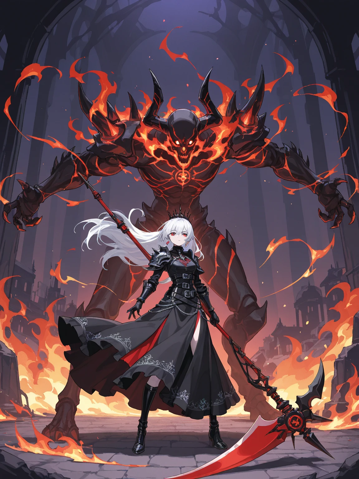 quality(8k wallpaper of extremely detailed CG unit, masterpiece, hight resolution, top-quality, top-quality real texture skin,hyper realisitic, digitial painting,increase the resolution,RAW photos,best qualtiy,highly detailed,the wallpaper),BREAK,8K, Girl standing in dark, dirty black dress, long white hair covers her face, mist, broken trees and messed landscape, skulls, skeletons, rats, horror scene, blood