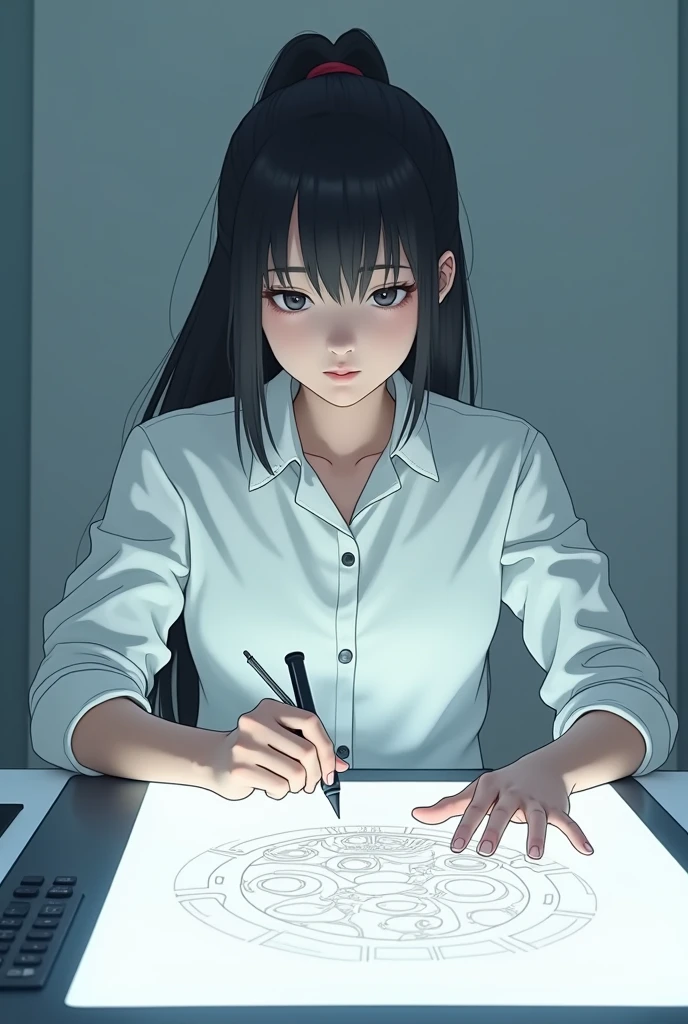 I want an image of someone looking at a paper at a photo of a human body trying to remember the name of each one