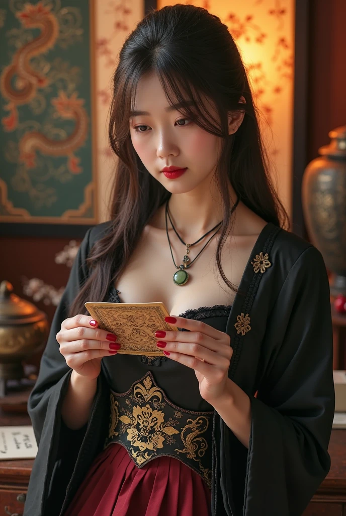 Fantasy warrior woman fortune telling