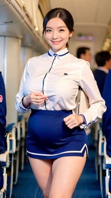 ((8K)), highest quality, 超High resolution、(High resolution), nurse, ((navy nurse costume)), Overweight, extremely fat, ((chubby)), Japanese, long hair, straight hair