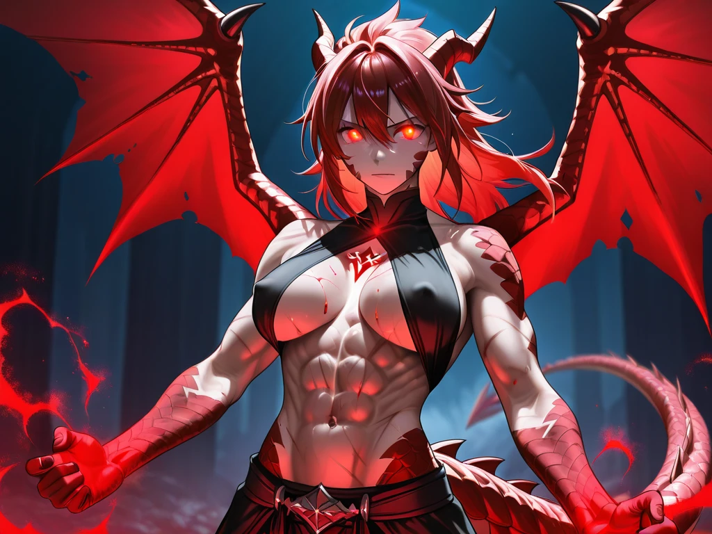 1 boy, Red Hair, ((((Red Draconic eyes)))) best res, good face