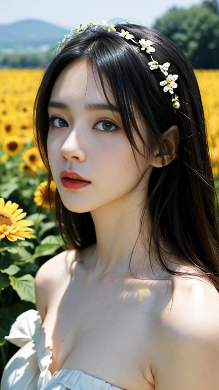 ((Exposing breasts 1.6))),(((Exposing breasts 1.6))),(((Exposing breasts 1.6))),masterpiece, Highest quality, 8k, Absurd, Beautiful medium long bob hair,Woman in her late 20s, That shy expression is cute, (Sensual Style),((Seven episodes were filmed................1.4)), (Nude 1.5), No makeup, The near road and the far road, Written boundary depth, Surreal, High resolution, photograph, Sharp focus, Face lamp, Dynamic Lighting, highest detailed, ,Extreme detaileds、Super detaileded、detailed、Real Skin、elegant features、Positive and optimistic、(The background is a colorful flower field)