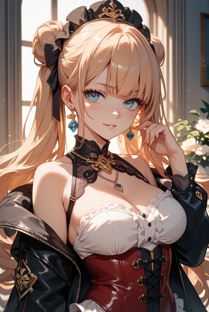 ((highest quality、High resolution))、Portrait、Blonde、Cosplay、Sexy Dress、((Beautiful girl shows her pussy、No panties))、I&#39;m tempting you、I'm inviting you to have sex