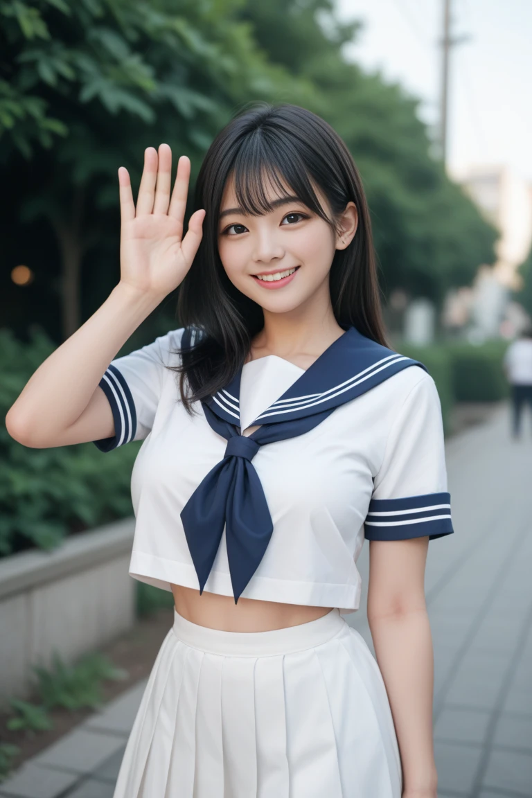 女の子1 person, alone, highest quality, 8k, Japanese women photos, 17 years old, kindergarten teacher, 長くてストレートなBlack Hair,, ((plump)), ((Big Breasts)),Sailor suit,Sailor suit,, The best smile,Grow eyes, Shining happiness, Caring personality, Sweet feminine aura, Calm but firm attitude, I have a few freckles on my cheeks, A spirit of warmth and joy, Discreet and perfect for class,Eyes shining with devotion, a humble and dedicated kindergarten teacher, 1 person,超Big Breasts,Big Breasts,Sailor suit,mini skirt,Black HairのストレートLong Hair,Long Hair,Black Hair,17 years old,valley,It's heartbreaking.,Cute pose,Cute pose,Purikura,Purikura,Finger Heart,The whole body was photographed,The whole body was reflected,Leather shoes,Green background,Green background,Green background,超Big Breasts,Big Breasts,Big Breasts,大きなvalley,valley,valley,胸のvalley,It's heartbreaking.,I can see your chest,Accentuated breasts,Big Breasts,Big Breasts