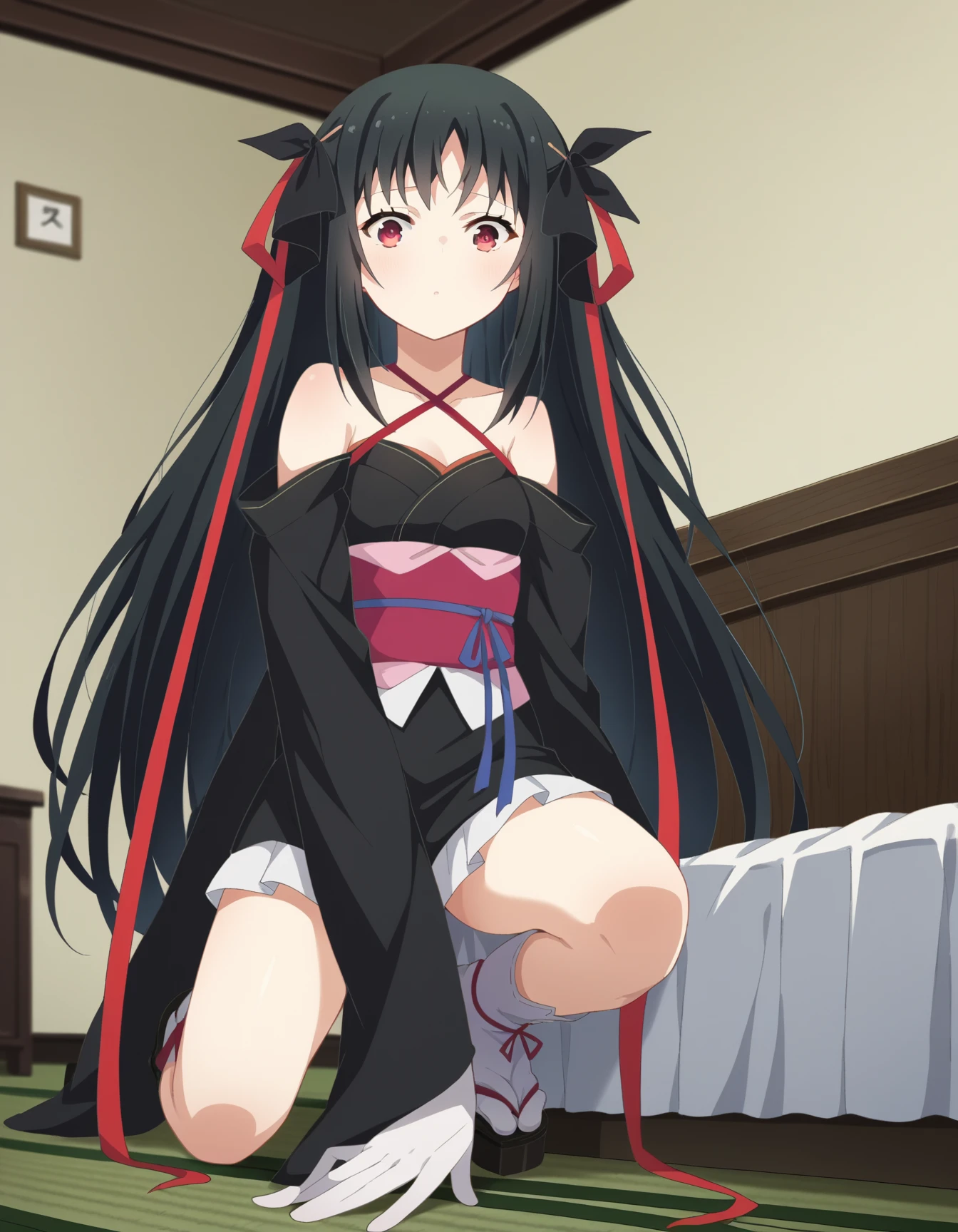 black hair,black eyes,ahg rolling eyes tongue,vaginal object insertion pussy dildo sex toy vaginal anus clitoris large insertion object insertion spread legs kneeling from behind